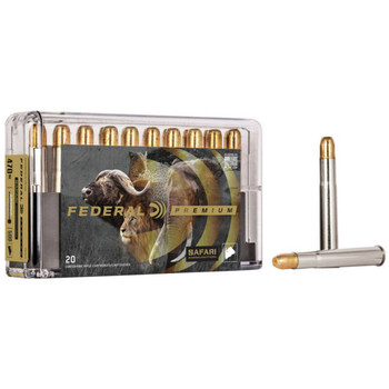 Federal Safari Hyper Velocity Centerfire Ammunition, 470 Nitro Express, Trophy Bonded Sledgehammer Solid, 500 Grain - 20 Cartridge Box ( 20 / 1 )