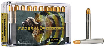 Federal Safari Hyper Velocity Centerfire Ammunition, 470 Nitro Express, Trophy Bonded Sledgehammer Solid, 500 Grain - 20 Cartridge Box ( 20 / 1 )