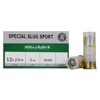 Sellier & Bellot Special Slug Sport 12 Gauge Shotshell Ammunition, 2 3/4 in, 1345 fps, 1 oz, Slug - 25 Cartridge Box ( 25 / 1 )