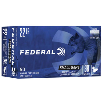 Federal Game Shok High Velocity Rimfire Ammunition, 22 LR, CPRN, 38 Grain - 50 Cartridge Box ( 50 / 1 )