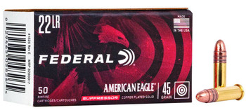Federal American Eagle Subsonic Rimfire Ammunition, 22 LR, CPRN, 45 Grain - 50 Cartridge Box ( 50 / 1 )