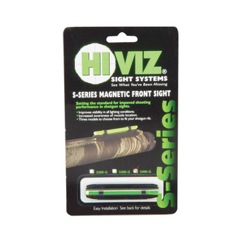 HiViz S400G SSeries Magnetic Front Sight  Black  Green Fiber Optic UPC: 613485584615