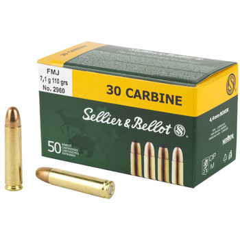 RIFLE 30 CARBINE 110GR FMJ 50RD/BX UPC: 754908510375
