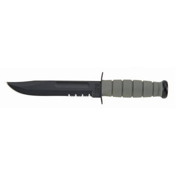KA-BAR Full-Size Fixed 7 in Blk Combo Blade Foliage Kraton UPC: 617717250125