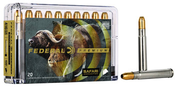 Federal Safari Hyper Velocity Centerfire Ammunition, 416 Rem Mag, Trophy Bonded Sledgehammer Solid, 400 Grain - 20 Cartridge Box ( 20 / 1 )