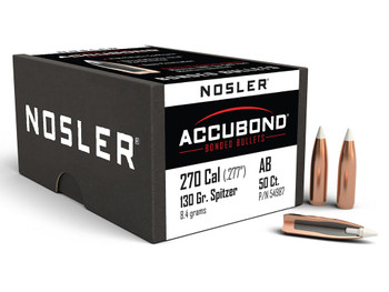 Nosler 54987 AccuBond 270Win 130gr Spitzer Point 50/Box