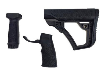 Daniel Defense 2810206145006 Collapsible Buttstock Pistol GripVertical Foregrip AR15 Black Polymer UPC: 815604016025