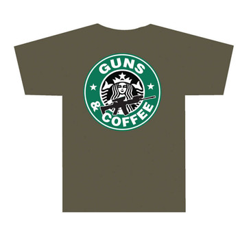 GUNS AND COFFEE T-SHIRT OLV DRB - LG UPC: 087632017705