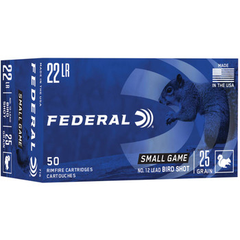 Federal Game Shok Subsonic Rimfire Ammunition, 22 LR, #12 Lead Shot, 25 Grain - 50 Cartridge Box ( 50 / 1 )
