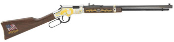 Henry H004MS2 Golden Boy Military Service Tribute 2 Lever Action 22 ShortLongLR 16 LR21 Short 20 Octagon Barrel Nickel Plated American Walnut Right Hand UPC: 619835016423