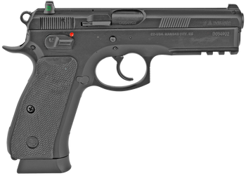 CZ-USA 01152 CZ 75 SP-01 Full Size Frame 9mm Luger 10+1 4.60" Black Steel Barrel, Black Steel Serrated Slide, Black Polycoat Steel Frame w/Beavertail & Picatinny Rail, Black Rubber Grip, Right Hand   