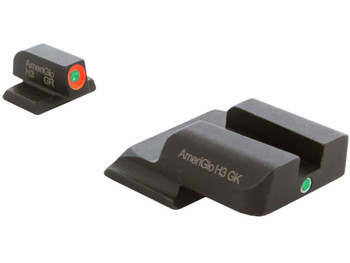 AmeriGlo SW245 i-Dot Sight Set for Smith & Wesson M&P Shield Green Tritium Orange Outline Front Sight-Green Tritium Rear Sight