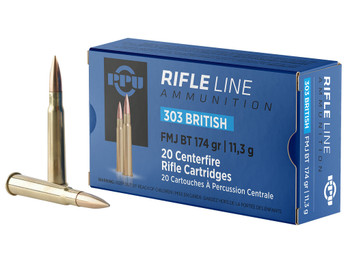 PPU PP303F Standard Rifle 303British 174gr Full Metal Jacket Boat Tail 20 Per Box/10 Case