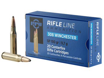 PPU PP3081 Standard Rifle 308Win 150gr Soft Point 20 Per Box/10 Case