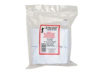 Pro-Shot 214250 Cleaning Patches .38 - .45 Cal/ .410 / 20 Gauge 2.25" Square Cotton Flannel 250 Pack