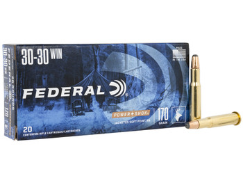 Federal 3030B Power-Shok 30-30Win 170gr Jacketed Soft Point 20 Per Box/10 Case