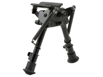 Harris Bipods BRM1A2 Non-Swivel BR Swivel Stud, 6-9", Black Steel/Aluminum, Notched Legs, Rubber Feet