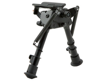 Harris Bipods BRM1A2 Non-Swivel BR Swivel Stud, 6-9", Black Steel/Aluminum, Notched Legs, Rubber Feet