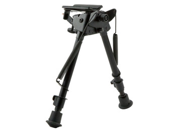 Harris Bipods LMS Swivel L Swivel Stud, 9-13", Black Steel/Aluminum, Notched Legs, Rubber Feet