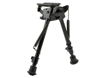Harris Bipods LMS Swivel L Swivel Stud, 9-13", Black Steel/Aluminum, Notched Legs, Rubber Feet