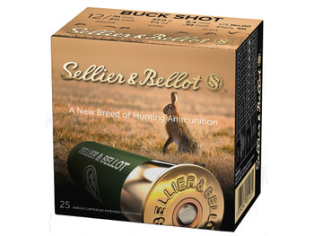 Sellier & Bellot SB12BSG Hunting 12Gauge 2.75" 9Pellets 1 1/8oz 00Buck Shot 25 Box/10 Case