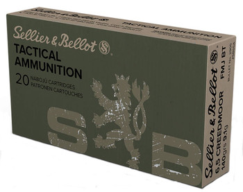 Sellier & Bellot Tactical Hyper Velocity Centerfire Ammunition, 6.5 Creedmoor, Full Metal Jacket Boat Tail, 140 Grain - 20 Cartridge Box ( 20 / 1 )