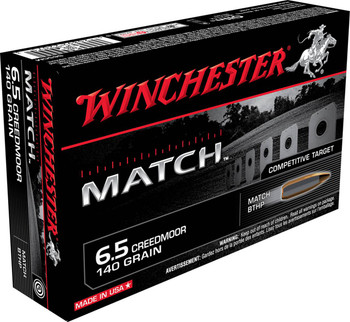 Winchester Match Hyper Velocity Centerfire Ammunition, 6.5 Creedmoor, Sierra MatchKing BTHP, 140 Grain - 20 Cartridge Box ( 20 / 1 )