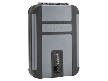 SnapSafe 75241 TrekLite Lock Box XL Combination Entry Gray Polycarbonate Holds 1 Handgun 10" W x 7" H x 2" D