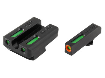 TruGlo TG13WA1PC TFX Pro Black | Green Tritium & Fiber Optic Orange Outline Front Sight Green Tritium & Fiber Optic Rear Sight