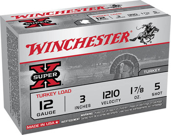 Winchester Super-X 12 Gauge Shotshell Ammunition, 3 Inch, 1210 FPS, 1 7/8 Ounce, #5 Shot - 10 Cartridge Box ( 10 / 1 )