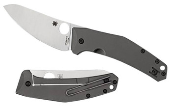 Spyderco C211TIP SpydieChef Salt 3.32 Folding Plain LC200N Blade Satin Titanium Handle Includes Pocket Clip UPC: 716104011193