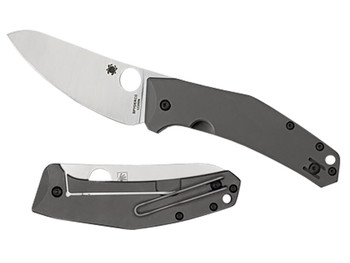 Spyderco C211TIP SpydieChef Salt 3.32" Folding Plain LC200N Blade Satin Titanium Handle Includes Pocket Clip