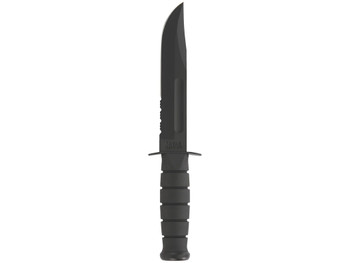 Ka-Bar 1212 Fighting/Utility 7" Fixed Clip Point Part Serrated Black 1095 Cro-Van Blade, Black Kraton G Handle, Includes Sheath