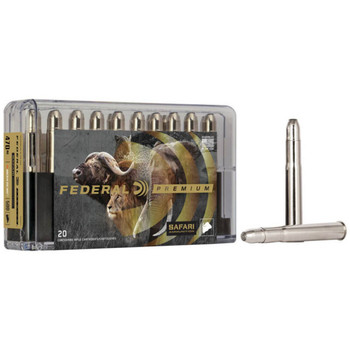 Federal Safari Hyper Velocity Centerfire Ammunition, 470 Nitro Express, Trophy Bonded Bear Claw, 500 Grain - 20 Cartridge Box ( 20 / 1 )