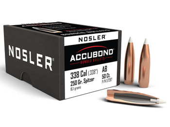 Nosler 57287 AccuBond 338Cal 250gr Spitzer Point 50/Box