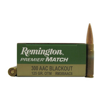Remington Ammunition 21503 Premier Match 300 Blackout 125 gr Sierra MatchKing Open Tip Match  OTM 20 Per Box 10 UPC: 047700410203