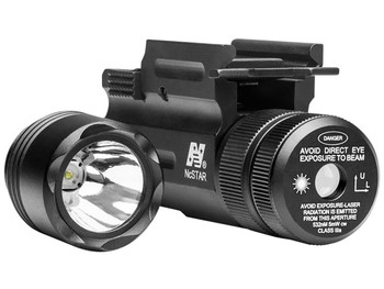 NcStar AQPTFLG Flashlight & Green Laser Combo Black Anodized 150 Lumens White Light Cree LED