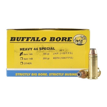 Buffalo Bore Ammunition 14A20 Heavy Strictly Business 44 SW Spl 180 gr Jacket Hollow Point 20 Per Box 12 UPC: 651815004433