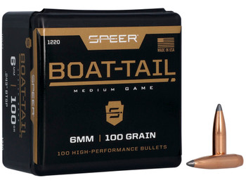 Speer 1220 Boat-Tail 6mm 100gr Jacketed Soft Point Boat Tail 100 Per Box/5 Case