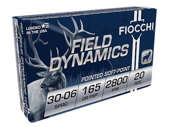 Fiocchi 3006C Field Dynamics 30-06Springfield 165gr Pointed Soft Point 20 Per Box/10 Case