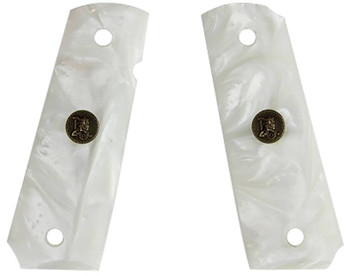 Pachmayr 62001 Custom Grip White Simulated Pearl Panels for 1911 with Ambidextrous Safety UPC: 034337620013