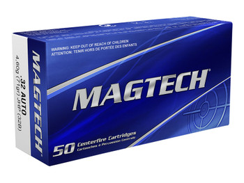 Magtech 32B Range/Training 32ACP 71gr Jacketed Hollow Point 50 Per Box/20 Case