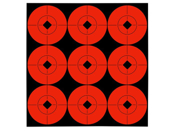 Birchwood Casey 33902 Target Spots Self-Adhesive Paper Black/Orange 2" Bullseye 90 Pack