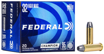 Federal Champion Subsonic Centerfire Ammunition, 32 H&R Mag, Lead Semi Wadcutter, 95 Grain - 20 Cartridge Box ( 20 / 1 )