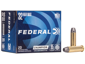Federal C32HRA Champion Training 32H&R Mag 95gr Lead Semi Wadcutter 20 Per Box/25 Case