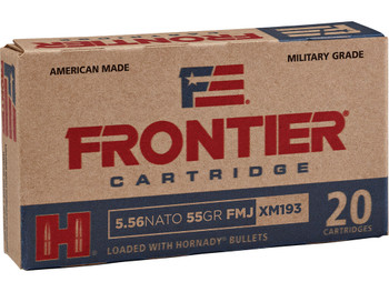 Frontier Cartridge FR200 Military Grade Centerfire Rifle 5.56x45mmNATO 55gr Full Metal Jacket 20 Per Box/25 Case