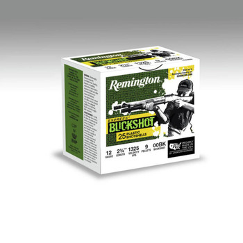 Remington Express Buckshot 12 Gauge Shotshell Ammunition, 2 3/4 Inch, 1325 FPS, 9 Pellet, #00 Buck - 25 Cartridge Box ( 25 / 1 )
