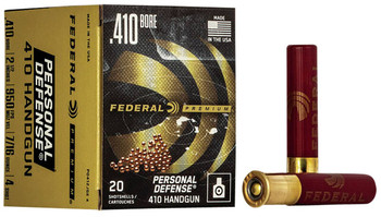 Federal Personal Defence 410 Bore Shotshell Ammunition, 2 1/2 Inch, 950 FPS, 2/3 Ounce, #4 Shot - 20 Cartridge Box ( 20 / 1 )