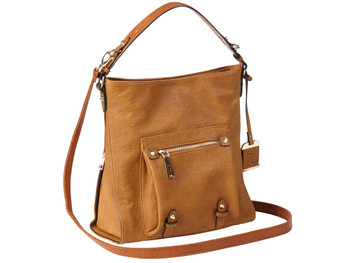 Bulldog BDP054 Hobo Purse w/Holster Brown Leather Most Sm Pistols & Revolvers Right Hand