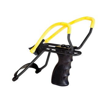 Daisy P51 P51 Slingshot w Pistol Grip Yellow Steel Frame Black Molded SureGrip wWrist Support Handle UPC: 039256881514